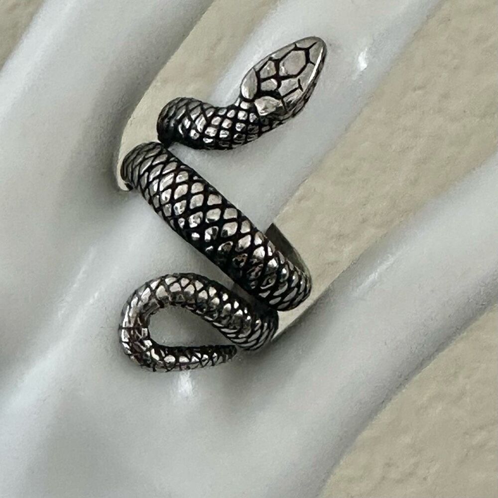 Silver-Tone Snake Wrap Ring